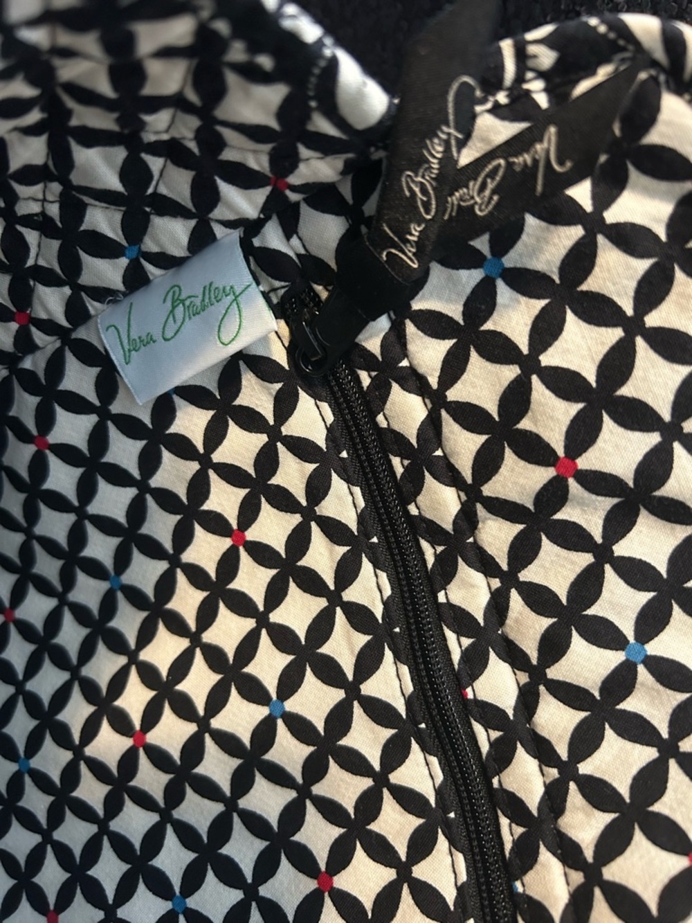 Vera Bradley Barcelona Black & White Geo Floral Quilted Tote - Picture 4 of 7